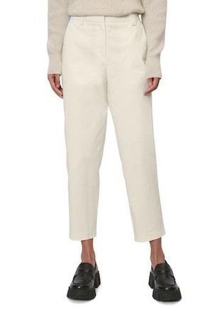 Marc O'Polo 7/8-Hose MARC OPOLO Pants, modern chino style, tapered leg, high rise, welt pocket, Damen, Gr. 36, N-Gr, beige (chalky sand), Web, Obermaterial: 97% B