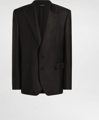 Dolce & Gabbana Sicilia Light Single-breasted Silk Twill Jacket - Man Suits And Blazers Black 48
