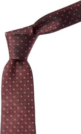 Canali Burgundy Circles Silk Tie
