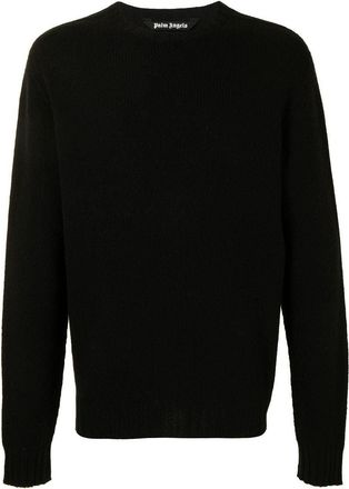 Palm Angels Curved Logo Sweater Black PMHE027C99KNI0011001