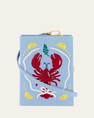 Olympia Le-Tan Lobster Book Clutch Bag with Strap