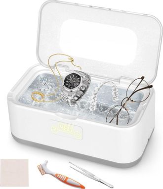 No Brand Limpiador Ultras&oacute;nico De 49 Khz Y 765 Ml (27 Oz) - Acero Inoxidable 304 - Gris Y Blanco - 360&ordm; - Dispositivo De Limpieza Para Gafas, Joyas, Relojes Y 