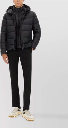 Fay hooded quilted jacket side pockets