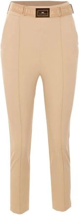 Elisabetta Franchi Broeken, Dames, Bruin, L, Broek met riem