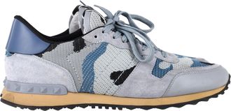 Valentino Pre-owned Womens Garavani Rockrunner Camouflage Sneakers in Blue Leather - Size EU 43