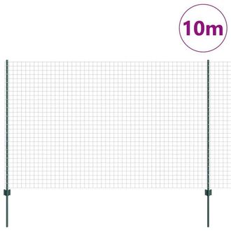 Berkfield Home Full Euro Fence with 5 U Posts Green 1.6x10 m Steel