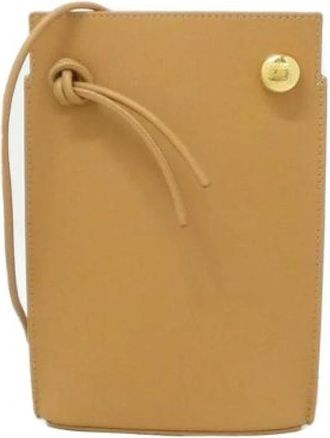Loewe Pre-owned Cross Body Bags, male, Beige, Size: ONE SIZE Pre-owned Pebble Dice Pocket Calf Shoulder Bag