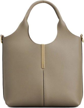Tod's bar-detail leather tote bag - Neutrals