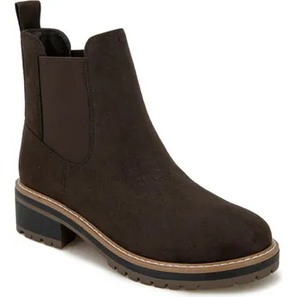 Kensie Khai Bootie in Brown Microfiber at Nordstrom Rack, Size 6.5