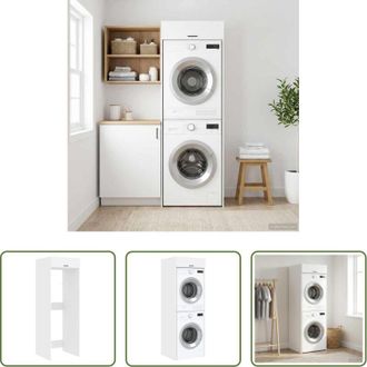 vidaXL Mobile per bagno - Mobiletto per lavatrice con porta Bianco 67,5 x 68 x 200 cm