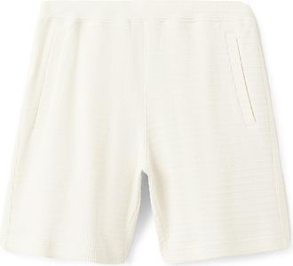 Mango Rib Knit Shorts in Off White at Nordstrom, Size X-Large