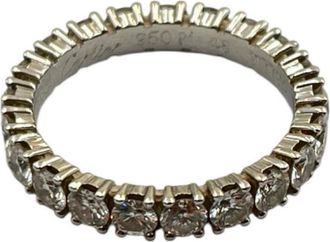 Cartier Silver Platinum 950 Band Ring (Pre-Owned)