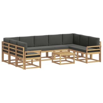 vidaXL Conjunto De Sof&aacute;s De Exterior 10 Pcs Blanco Y Antracita Vidaxl