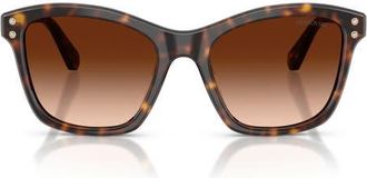 Swarovski 54mm Gradient Square Sunglasses in Havana /Gradient Brown at Nordstrom