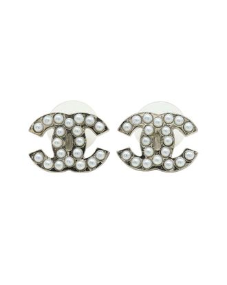 Chanel Coco Mark Pearl Earrings (Authentic Pre-Loved)