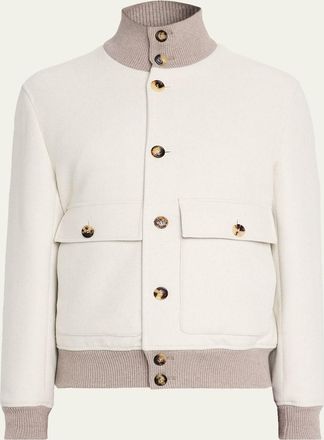 Brunello Cucinelli Mens Wool Button-Front Jacket