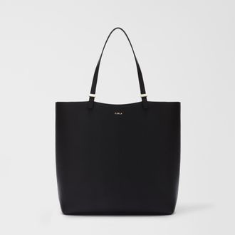 Furla Gea Tote M Nero Black Keria Grained Calf Leather Woman