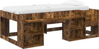 vidaXL Cama Infantil Con Almacenamiento Roble Ahumado 100 X 200 Cm Vidaxl
