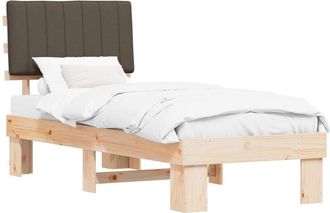vidaXL Estructura De Cama Con Cabecera Tapizada Taup&eacute; 75 X 190 Cm Vidaxl