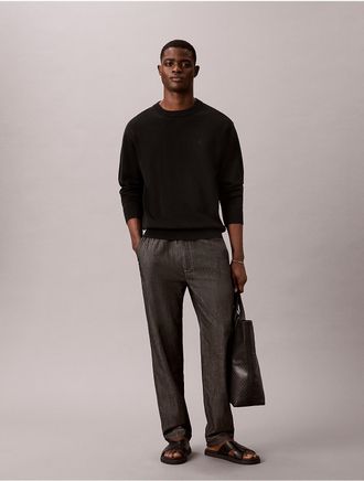 Calvin Klein Jeans Calvin Klein Mens Straight Chambray Pull-On Pants - Black - XL