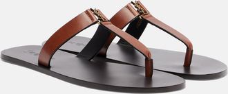 Saint Laurent Cassandre leather thong sandals