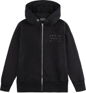 Hogan Zip Hoodie - Heren - Vesten met rits - Zwart - L - Wol - Hoodies & sweatvesten