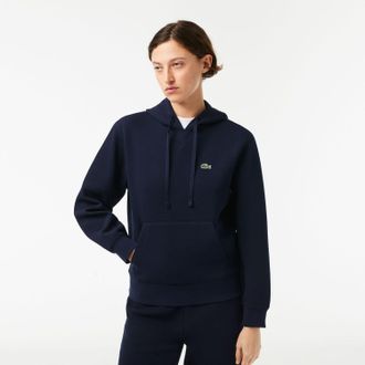 Lacoste Dames Lacoste Loose Fit Katoenmix Hoodie in Navy