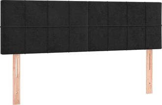 vidaXL Cabeceros 2 Unidades Terciopelo Negro 72x5x78/88 Cm Vidaxl