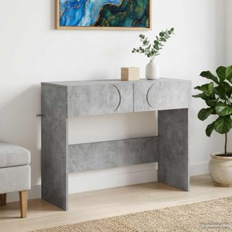 vidaXL Vidaxl Consolle Grigio Cemento 96,5 X 38 X 75 Cm Legno Multistrato