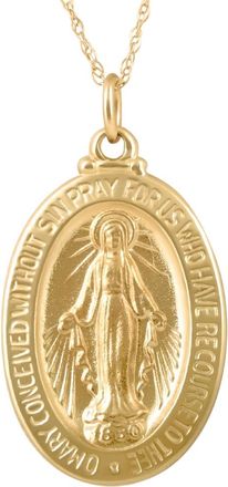 Pompeii3 14k Yellow Gold St. Mary Medal Pendant 1 Tall 5 Grams