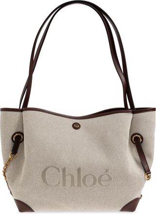 Chlo&eacute; Clover Dubbele Draagtas - Dames - Shoppers - Grijs - ONE Size - Katoen - Tassen
