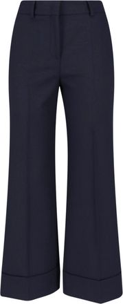 Incotex Blue Wide-Leg Tailored Virgin Wool Pants