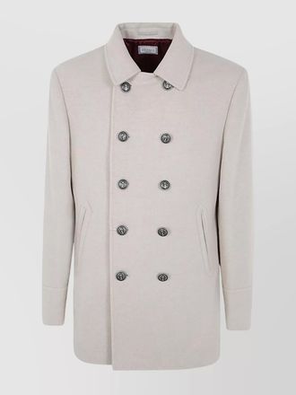 Brunello Cucinelli coat with double-breasted design and notched lapels