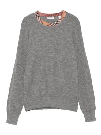 Burberry Pullover Con Collo Motivo Check-Donna