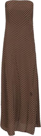 Matteau Kleedjes, Dames, Bruin, L, Strapless Bias-Cut Midi Kolonne Jurk