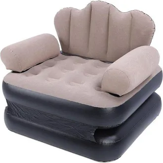 No Brand Sof&aacute; Cama Hinchable, Colch&oacute;n Hinchable Plegable, Material De Pvc Flocado Engrosado, Apto Para El Hogar, Viajes Y Acampadas, Color Caf&eacute;