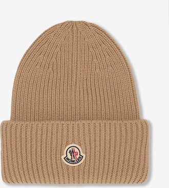 Moncler Strickm&uuml;tze mit besticktem Logo