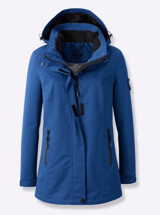 Casual Looks Funktionsjacke CASUAL LOOKS, Damen, Gr. 18, jeansblau, 100% Polyester, Kapuzenfutter:100% Polyester, Kragen:100% Polyester, Netzware:100% Polyester, u