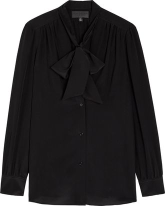 Nili Lotan Colt Tie-neck Silk Blouse - Black - S (UK8-10 / S)