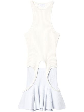 Off-white racerback flared minidress - women - Polyester/Elastane/Polyamide/Viscose - 40