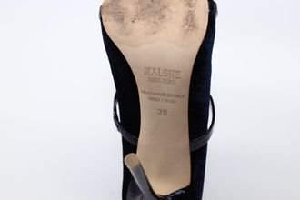 Malone Souliers Pre-owned Womens 100mm Maureen Mules in Navy Blue Leather - Size EU 38
