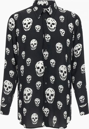 Alexander McQueen Alexander Mcqueen Mens Skull Print Shirt Black - Size: 36/Regular