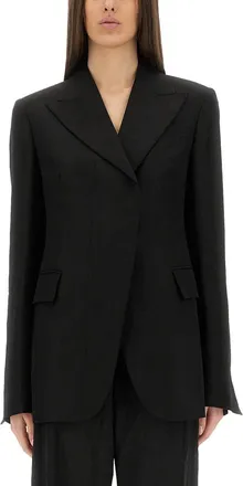 Sportmax Tailored Black Slim-Fit Jacket With Sharp Lapels