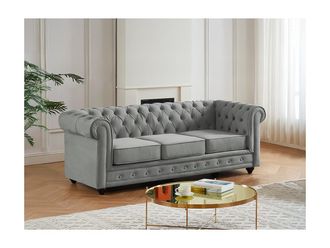 Vente-Unique Divano CHESTERFIELD 3 posti in velluto Grigio