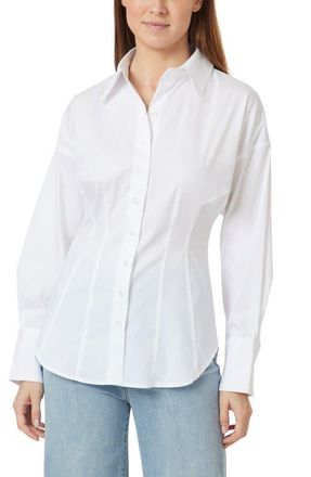 Habitual Fitted Cotton Blend Button-Up Shirt in Bright White at Nordstrom, Size X-Large