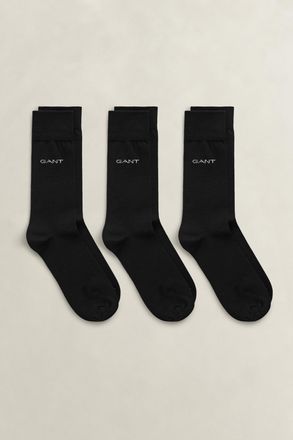 GANT Men 3-Pack Mercerized Cotton Socks (43-45) BLACK