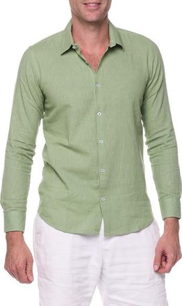 Ranee&rsquo;s Linen Sport Shirt in Sage Green at Nordstrom Rack, Size Xx-Large R