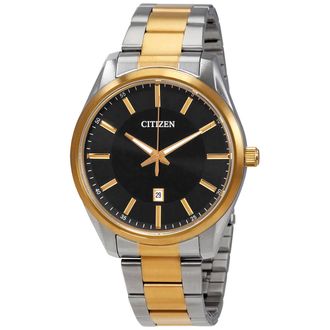 Citizen Quartz Black Dial Two-tone Mens Watch BI1034-52E