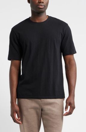 Nordstrom Slub Cotton Crewneck T-Shirt in Black at Nordstrom, Size Xxx-Large
