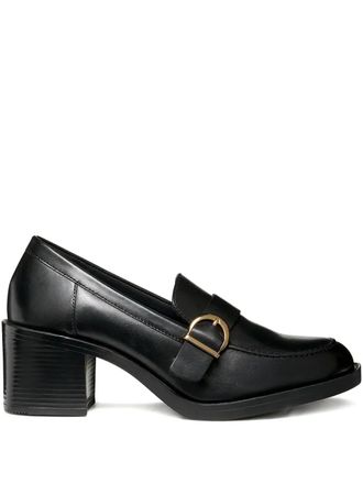 Geox 60mm buckle-strap calf leather loafers - women - Calf Leather/Polyurethane/Rubber/Calf Leather - 39 - Black